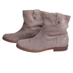 Arturo Chiang Tan Brown Suede Ankle Boots Minimalist Boho Classic